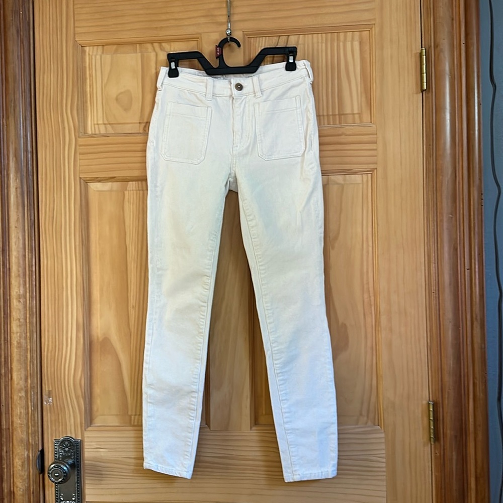 Pilcro High rise skinny cream corduroy pants